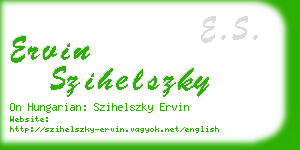 ervin szihelszky business card
